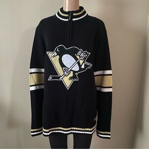 NHL Pittsburgh Penguins Hockey knit 1/4 zip sweater, men’s XL